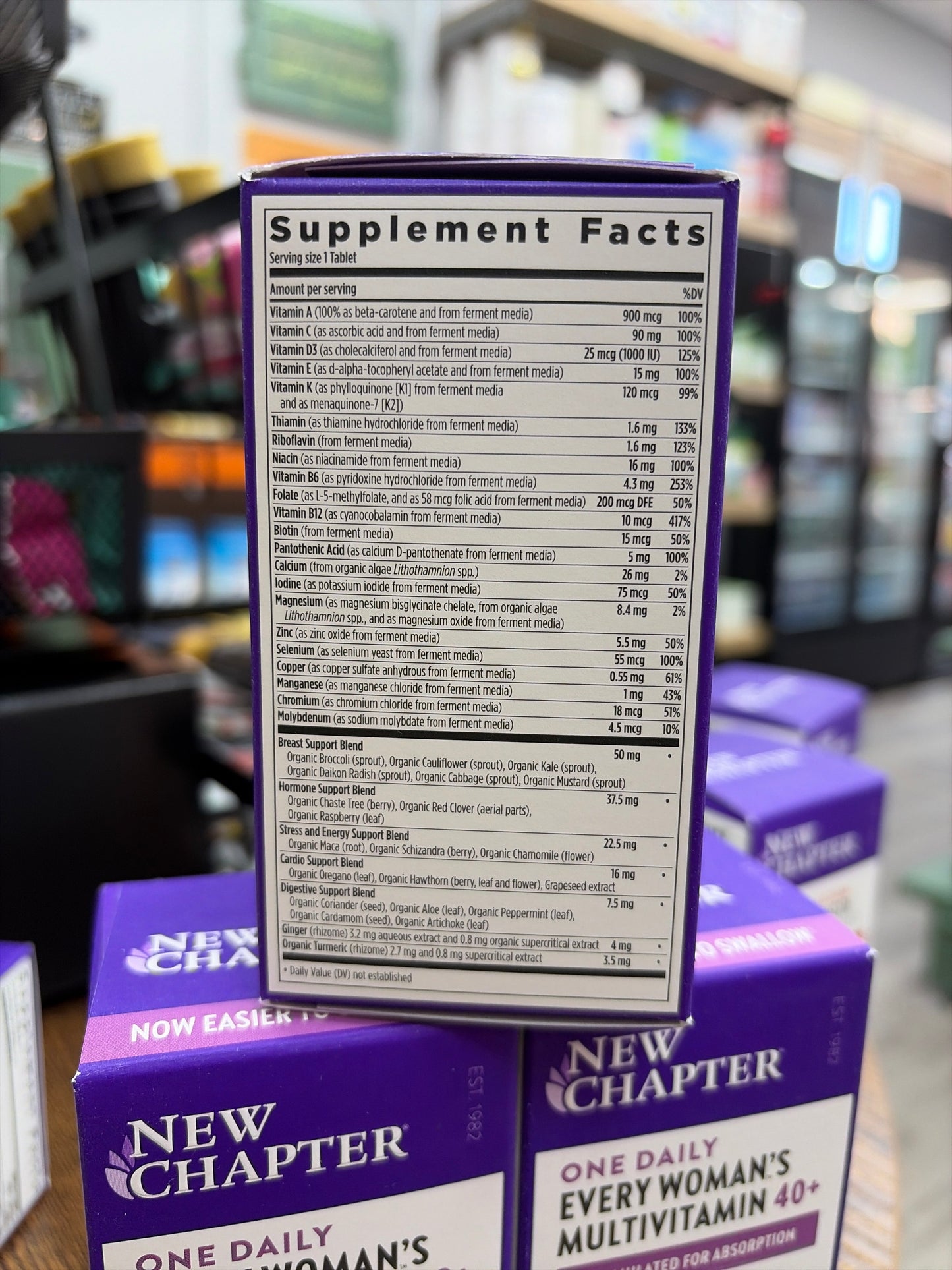 New Chapter Women’s Multivitamin 40+, extra B6 & B12, Biotin for Hair Growth, D3, Vit C, Zinc for Immune & Stress Support, Gentle on an Empty Stomach, One Daily, Non-GMO, Gluten-Free, 48 Tablets