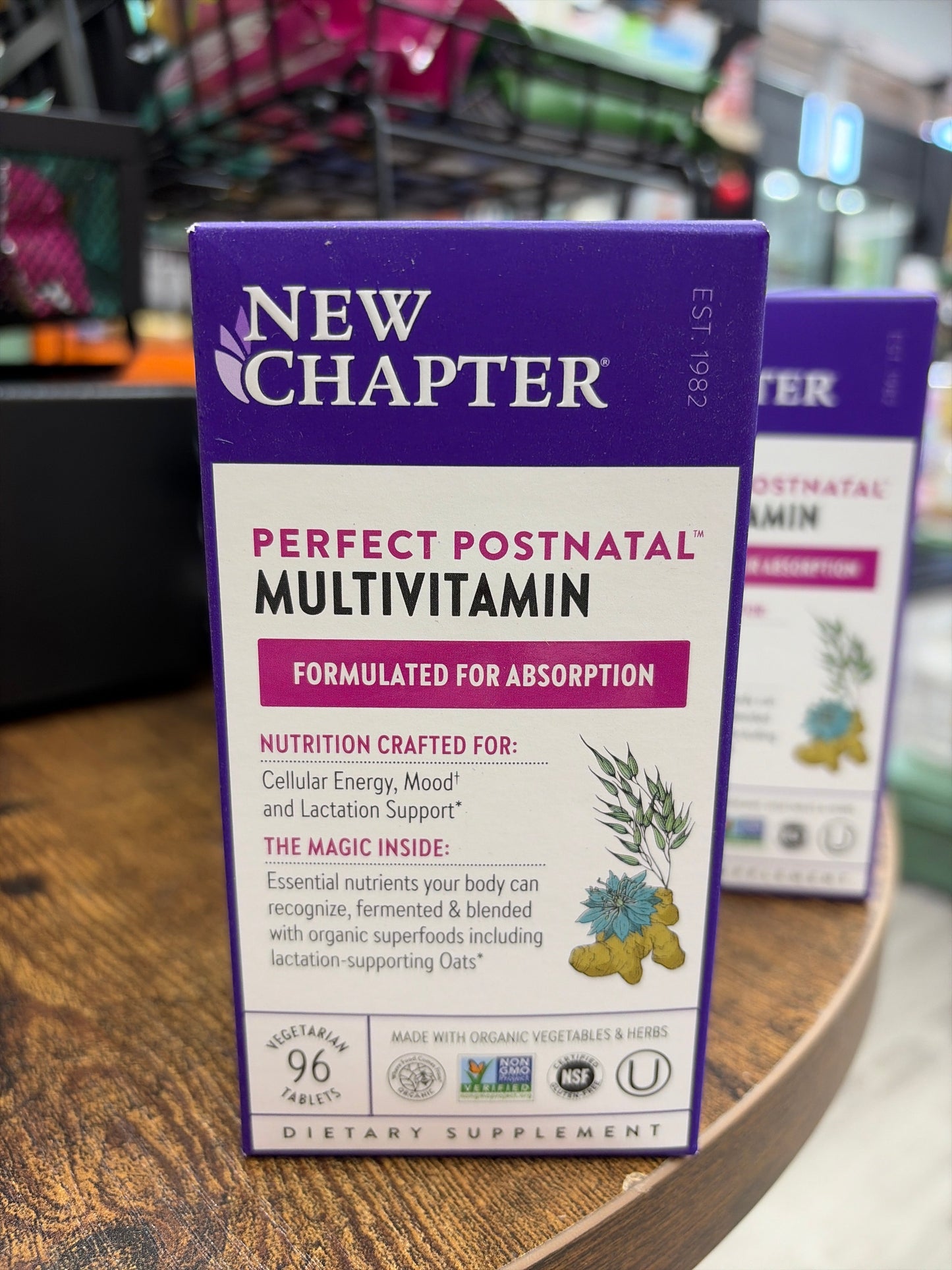 New Chapter, Postnatal Vitamins Lactation Supplement, Complete Multivitamin with Fermented Vitamin D3 + B Vitamins, Made with Organic Vegetables & Herbs, Non-GMO Ingredients, 96 Count