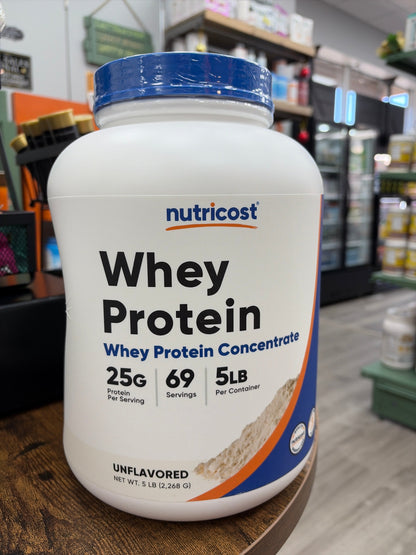 Nutricost Whey Protein Powder, Unflavored 5 LB-rom Whey Protein Concentrate