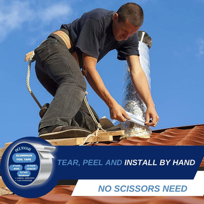 OceanSSH Aluminum Tape Waterproof Foil Tape for Ductwork 1.57 mil