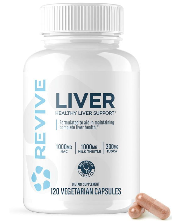 Revive MD Natural Liver Cleanse, Detox & Repair Supplement – Milk Thistle Liver Support Formula Promotes Healthy Liver Function & Helps Reduce Inflammation – 120 Capsules (30 Servings)