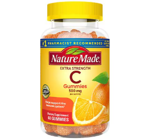 Nature Made Extra Strength Dosage Vitamin C 500 mg per serving, Dietary Supplement, Vitamin C Gummies for Immune Support, 60 Gummies, 30 Day Supply