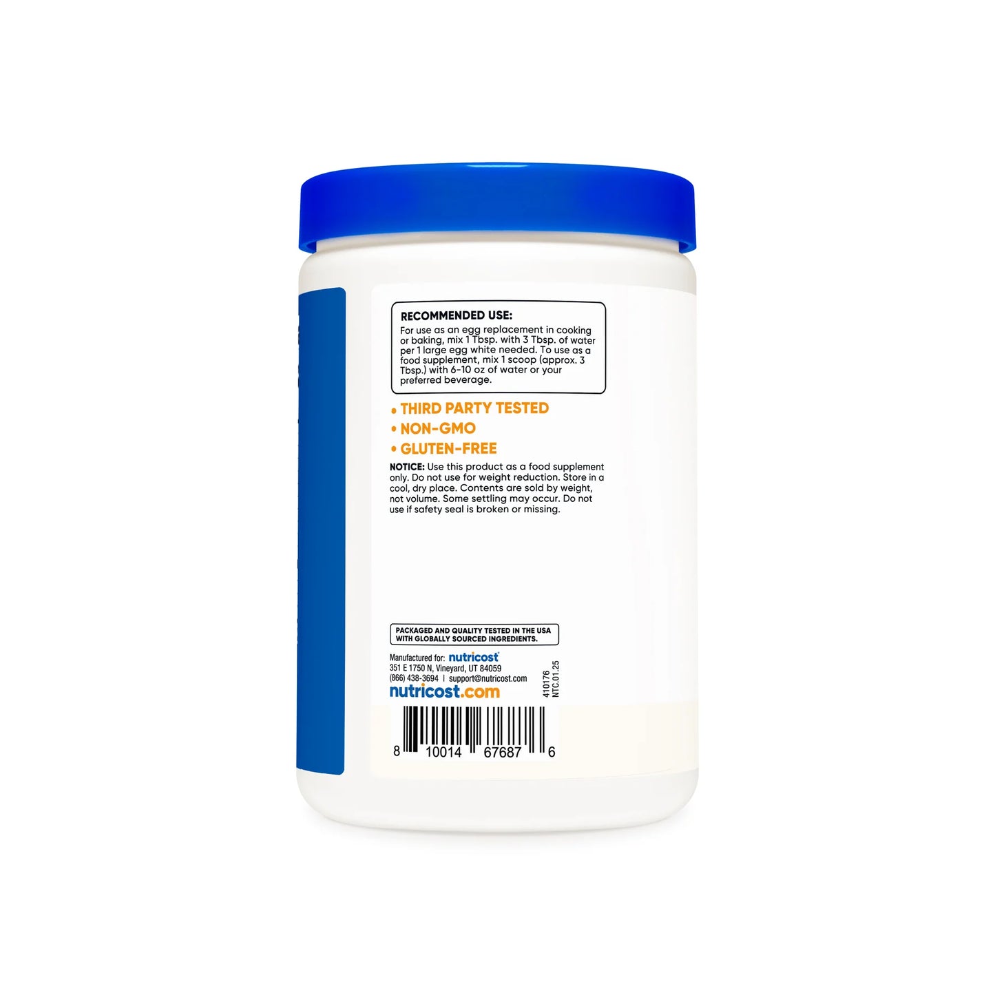 Nutricost Egg White Protein Unflavored 8 Oz  - Non-GMO, Gluten Free