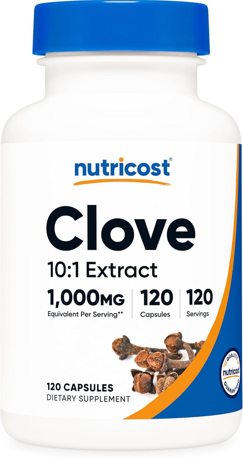 Nutricost Clove 10:1 Extract (120 Capsules) or 120 Servings Per Bottle - Vegan, GMO Free and Gluten Free