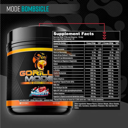 Gorilla Mode Pre-workout Formula Bombsicle