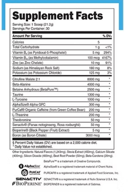 Transparent Labs Stim-Free Pre-Workout - Caffeine & Stim Free Pre Workout Powder for Men and Women with Beta Alanine Powder, Citrulline Malate, & elevATP - 30 Servings, Tropical Punch