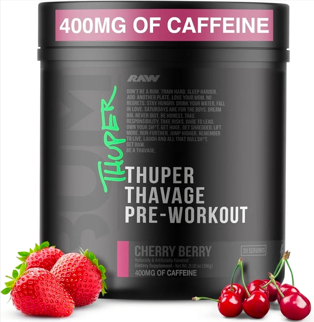 RAW Thuper Thavage Pre-Workout Cherry Berry
