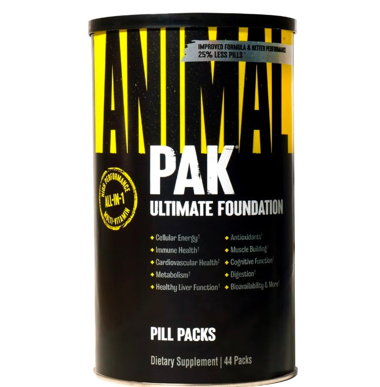 Animal Pak - Convenient Multivitamin for Men & Women Daily All-in-One Vitamin & Supplement Pack - Zinc, Vitamins C, B, D, Amino Acids, and Immune Support - Sports Nutrition Performance - 44 Count