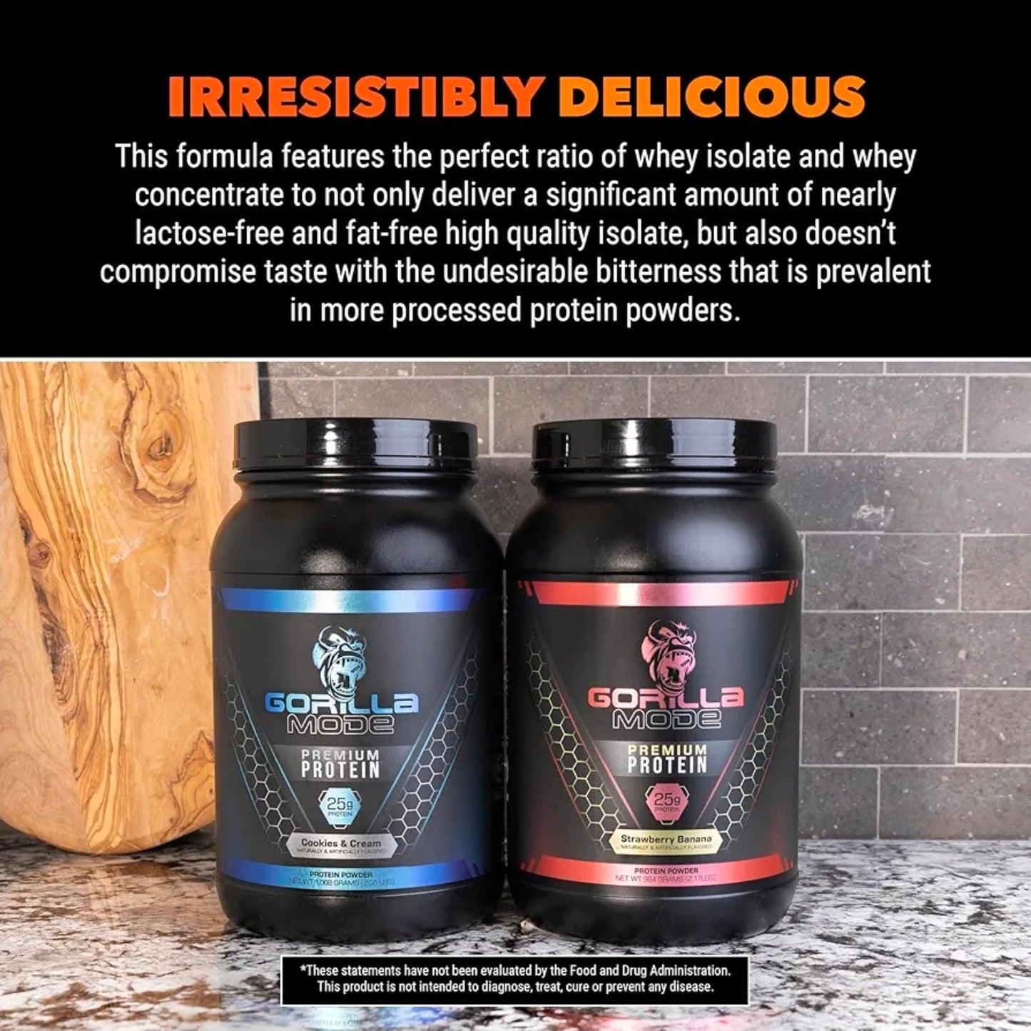 Gorilla Mind Premium Whey Protein - Cookies and Cream, 25 Grams of Whey Protein Isolate & Concentrate,Recover and Build Muscle (30 Servings)