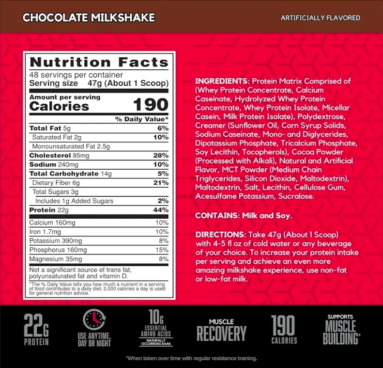 BSN SYNTHA-6 Whey Protein Powder with Micellar Casein, Milk Protein Isolate, Chocolate Milkshake, 48 Servings (Packaging May Vary)