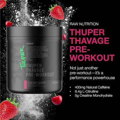 RAW Thuper Thavage Pre-Workout Cherry Berry