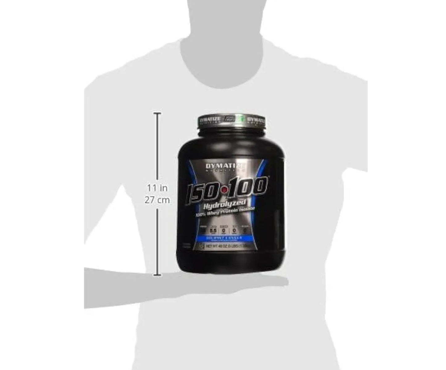 Dymatize ISO100 Whey Protein Powder Isolate, Vanilla, 25g of Protein, 3 Pound, 5.5g BCAAs, Less Than 120 Cal., Gluten Free, 1g Fat, 1g Sugar, 2g Carb (45 Servings)