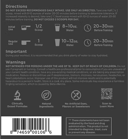 Transparent Labs Bulk Black Pre Workout - Clinically Dosed, Sugar Free Preworkout for Men and Women with Beta Alanine Powder, Citrulline Malate, & Caffeine - 30 Servings, Cherry Kiwi