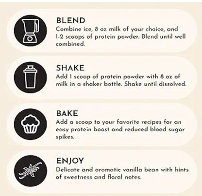 JUST INGREDIENTS Vanilla Protein Powder - Grass-Fed Whey Blend, Organic, Gluten Free - 15 Servings, 22g Protein
