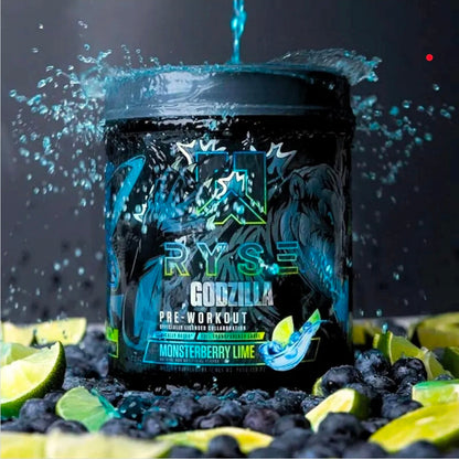RYSE Godzilla X Noel Deyzel Pre Workout Powder - Monsterberry Lime - 400mg Caffeine, High Stim Pre-Workout for Men & Women with Citrulline & Beta Alanine - Energy, Pump & Focus - 20/40 Servings