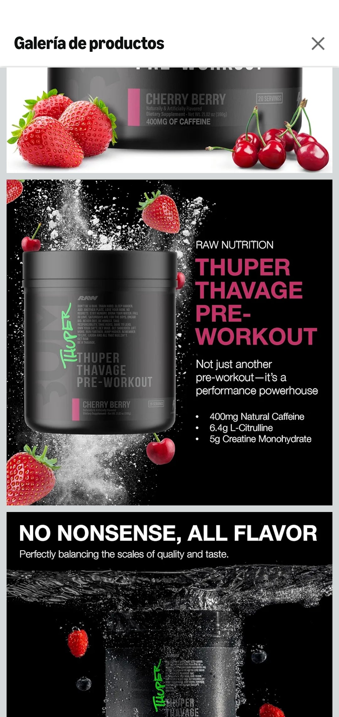 RAW Thuper Thavage Pre-Workout Cherry Berry