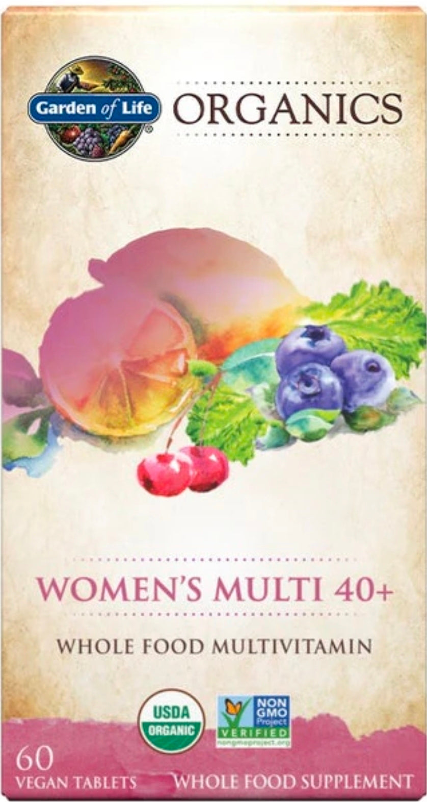 Garden of Life Multivitamin for Women 40 Plus, Organics Womens Vitamins, Hormone & Breast Health Support Blend, Vegan, 120 Tablets