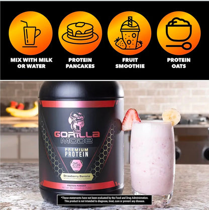 Gorilla Mind Premium Whey Protein - Cookies and Cream, 25 Grams of Whey Protein Isolate & Concentrate,Recover and Build Muscle (30 Servings)