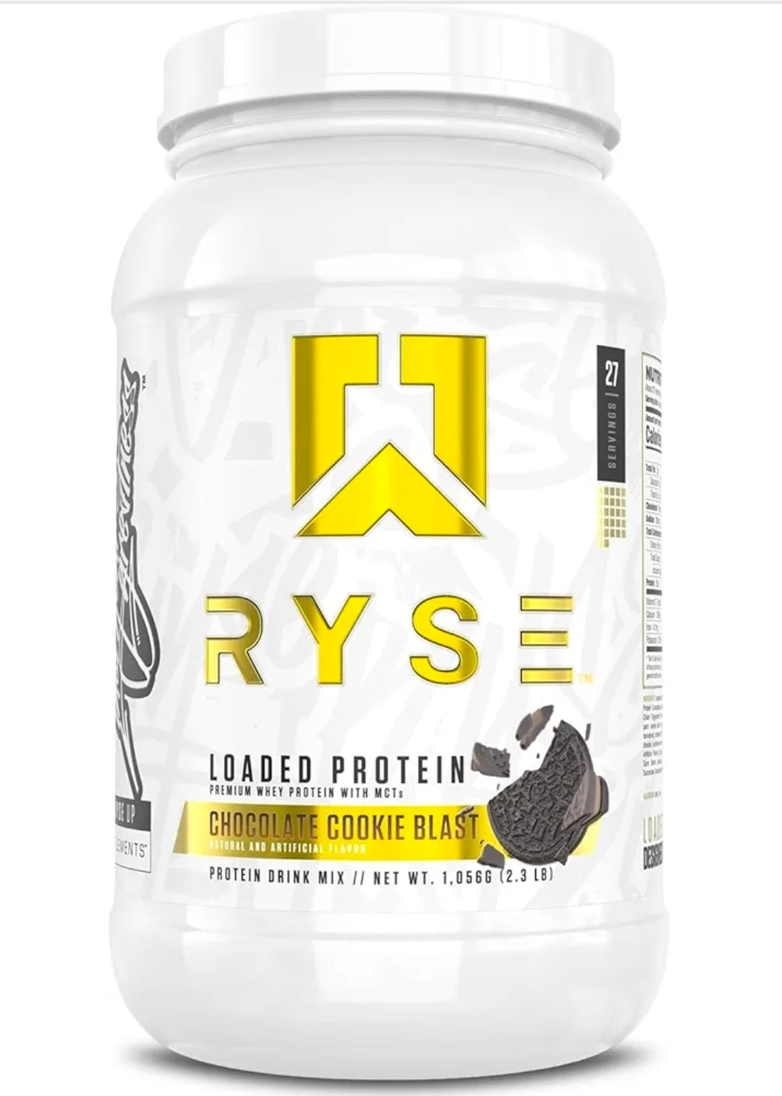 RYSE Loaded Protein Powder - Chocolate Cookie Blast - 25g Whey Protein Isolate & Concentrate with Prebiotic Fiber & MCTs - Low Carb, Low Sugar, Digestive-Friendly - 27 Servings / 2 lb Tub