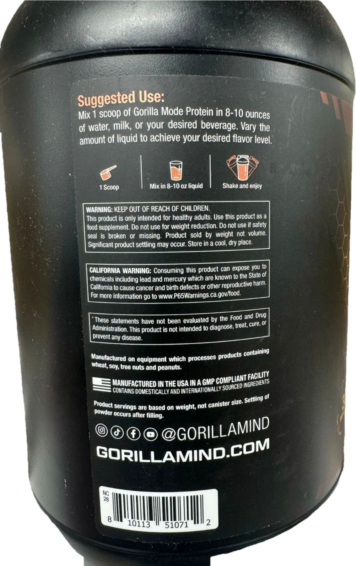 Gorilla Mode Premium Whey Protein - Milk Chocolate 30 Servings 1,110G / 2.45LB