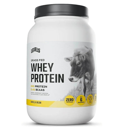 Levels Grass Fed Whey Protein Powder, No Artificials, 24G of Protein, Vanilla Bean, 2LB