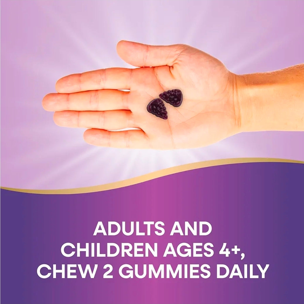 Nature’s Way Sambucus Elderberry Gummies, Immune Support Gummy for Adults & Kids Ages 4+ with Black Elderberry Extract, Vitamin C, Vitamin D3, and Zinc*, 60 Gummies