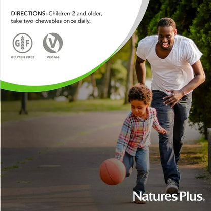 Natures Plus Animal Parade Children's Chewable Multivitamin - 180 Animal-Shaped Tablets - Natural Assorted Flavors - Vegetarian, Gluten Free - 90 Servings
