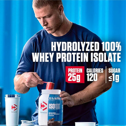 Dymatize ISO100 Whey Protein Powder Isolate, Vanilla, 25g of Protein, 3 Pound, 5.5g BCAAs, Less Than 120 Cal., Gluten Free, 1g Fat, 1g Sugar, 2g Carb (45 Servings)