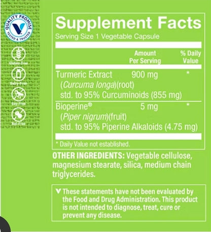 The Vitamin Shoppe Triple Strength Turmeric with Curcumin 900mg, Supports Joint Mobility, Provides Antioxidant Benefits & Includes 5mg Bioperine for Nutrient Absorption (240 Vegetarian Capsules)