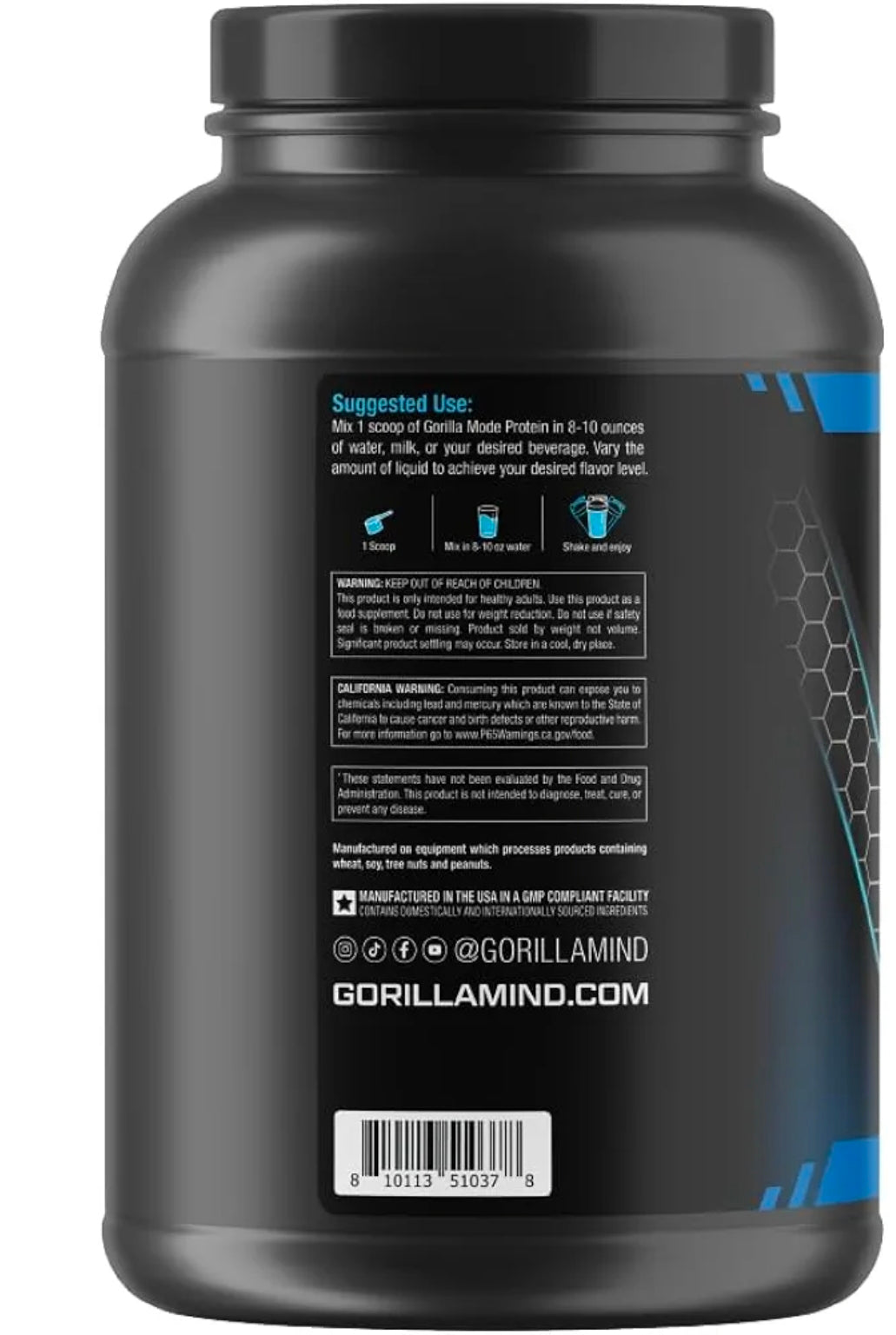 Gorilla Mind Premium Whey Protein - Cookies and Cream, 25 Grams of Whey Protein Isolate & Concentrate,Recover and Build Muscle (30 Servings)