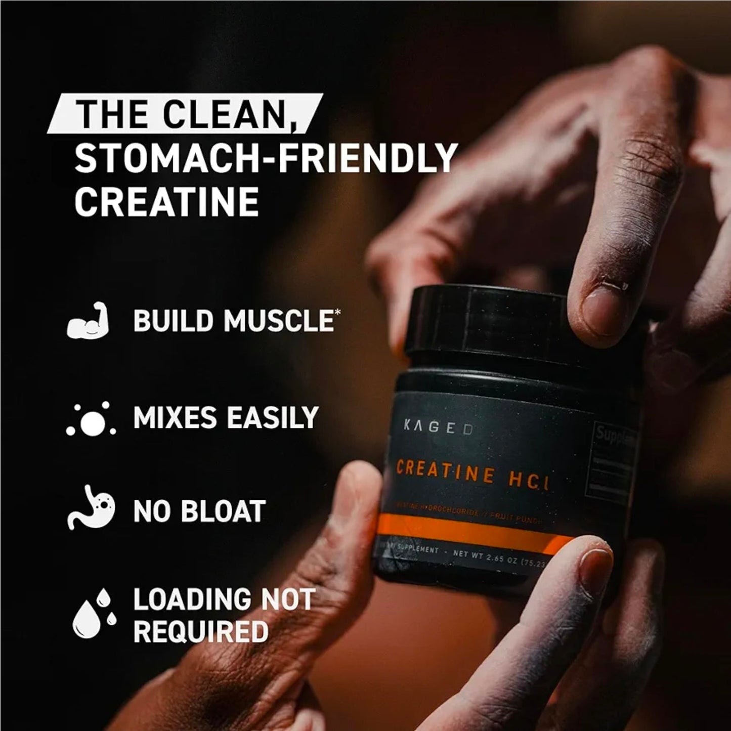Kaged Creatine HCl Powder | 7X Concentrated vs Mono | Muscle Building & Recovery | High Absorption | No Bloating | Creatine for Men & Women | Vegan, Gluten Free | Lemon Lime | 75 Servings
