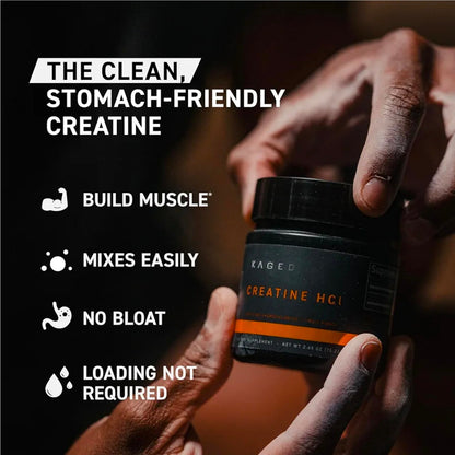 Kaged Creatine HCl Powder | 7X Concentrated vs Mono | Muscle Building & Recovery | High Absorption | No Bloating | Creatine for Men & Women | Vegan, Gluten Free | Lemon Lime | 75 Servings