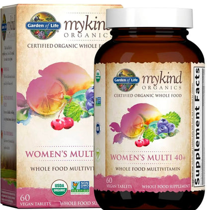 Garden of Life Multivitamin for Women 40 Plus, Organics Womens Vitamins, Hormone & Breast Health Support Blend, Vegan, 120 Tablets