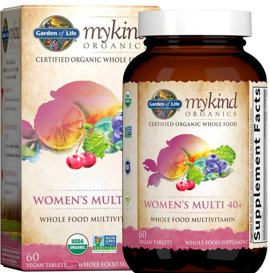 Garden of Life Multivitamin for Women 40 Plus, Organics Womens Vitamins, Hormone & Breast Health Support Blend, Vegan, 120 Tablets