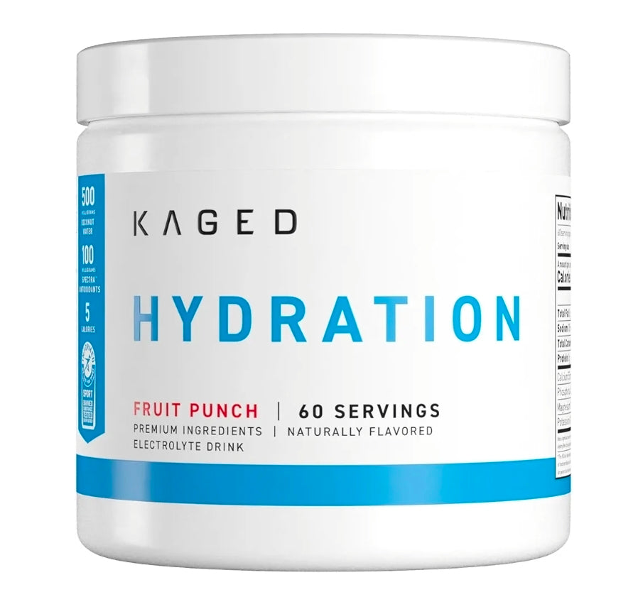 Kaged Hydration Electrolytes Powder | Fruit Punch | Hydra-Charge Sports Drink Mix | Pre, Post, Intra Workout | Low Carb, Vegan, Gluten Free | Supplements for Men & Women | 60 Servings