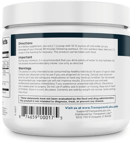 Transparent Labs Creatine HMB - Creatine Monohydrate Powder with HMB for Muscle Growth, Increased Strength, Enhanced Energy Output, and Improved Athletic Performance - 30 Servings, Unflavored