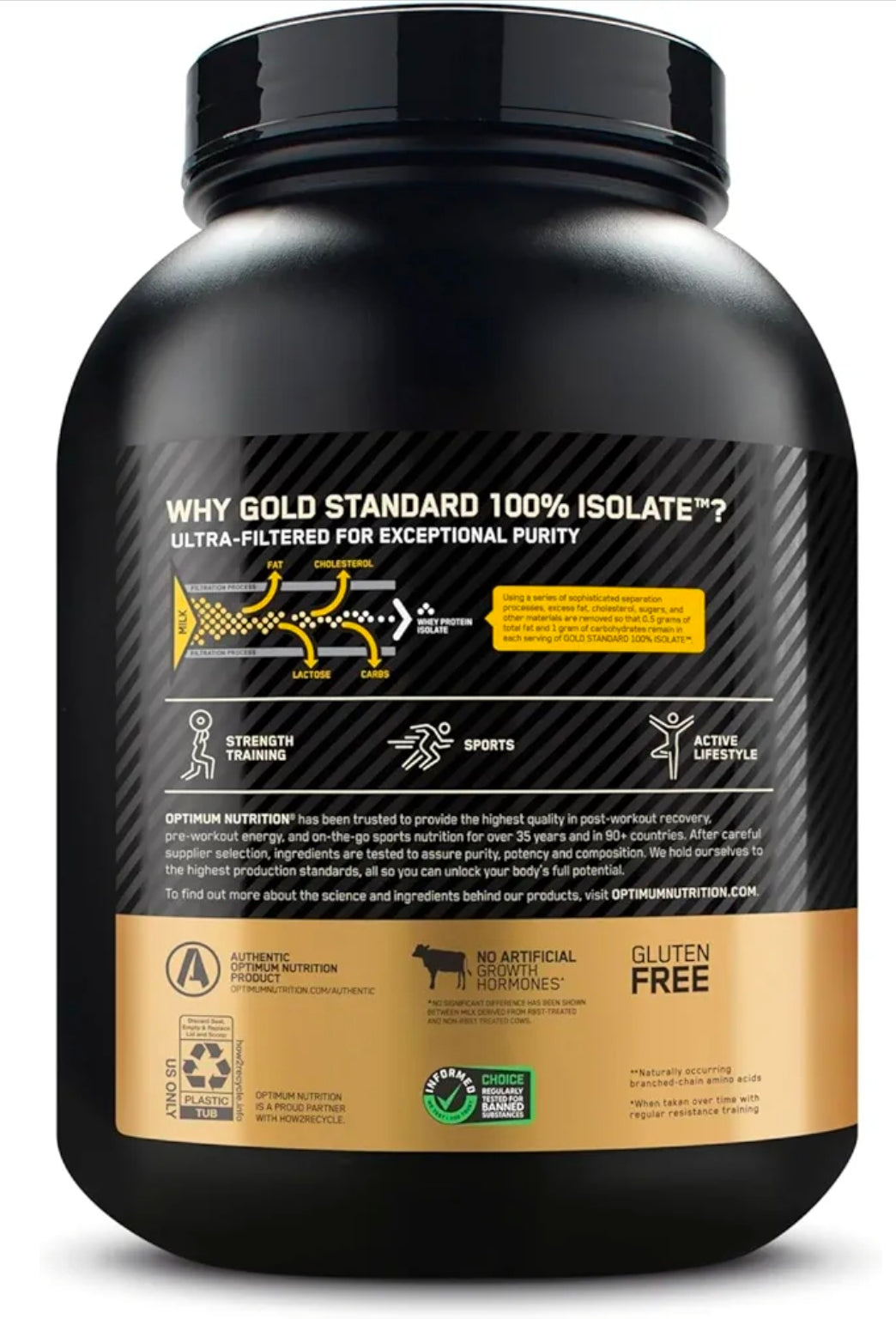 Optimum Nutrition Gold Standard 100% Isolate, Protein Powder, Chocolate Bliss, 3 Pounds, 44 Servings. Whey Protein Isolate (Packaging May Vary)