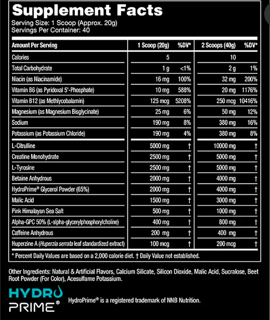 Gorilla Mode Pre Workout - Massive Pumps Laser Focus Energy Power - L-Citrulline, Creatine, L-Tyrosine, Betaine, Hydroprime, Alpha-GPC, 400mg Caffeine, Huperzine A - 800g (Watermelon)