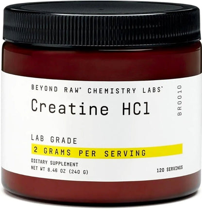 BEYOND RAW Science-Backed Creatine HCl Powder, Lab Grade, for Muscle Strength and Growth, Energy Production, Athletic Performance, Cognitive Support, Cellular Hydration, 120 Servings