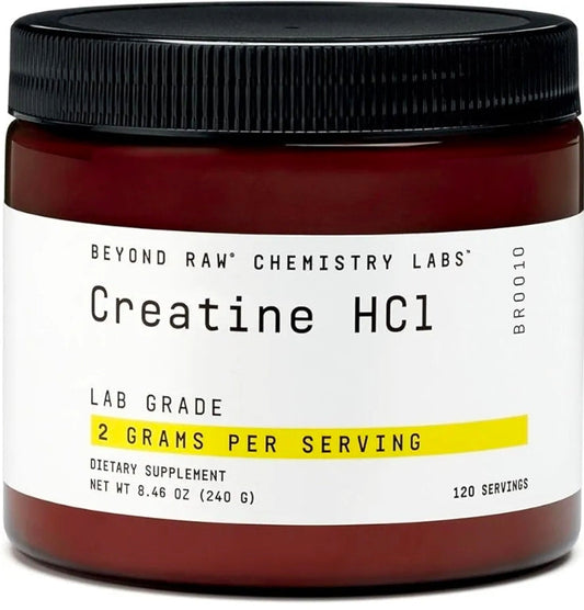 BEYOND RAW Science-Backed Creatine HCl Powder, Lab Grade, for Muscle Strength and Growth, Energy Production, Athletic Performance, Cognitive Support, Cellular Hydration, 120 Servings